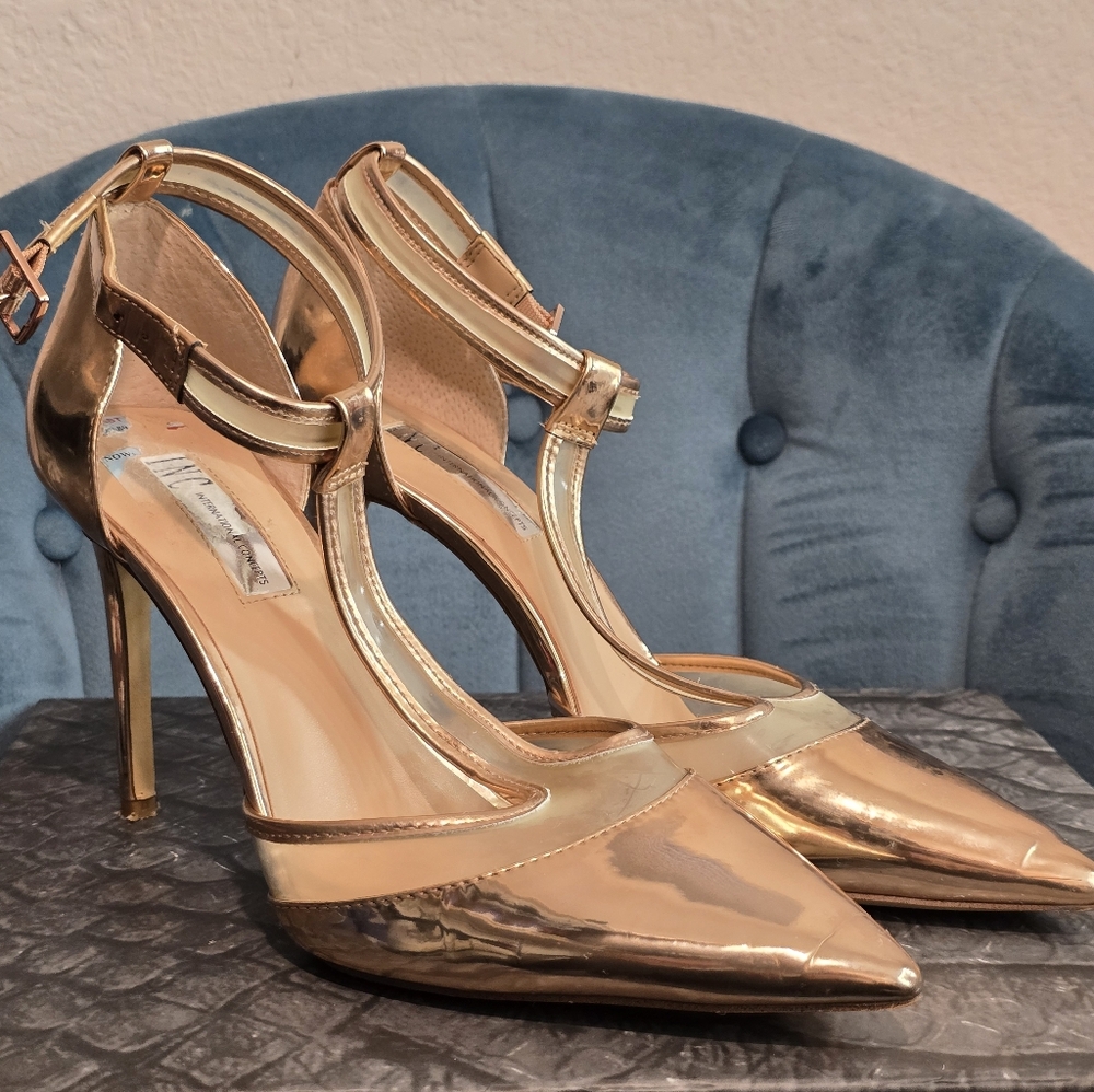 INC International Concepts Shiny Gold Heels